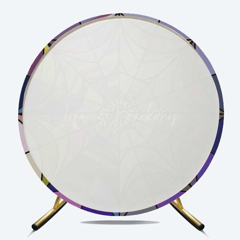 Lofaris Abstract Purple Spiderweb Round Birthday Backdrop