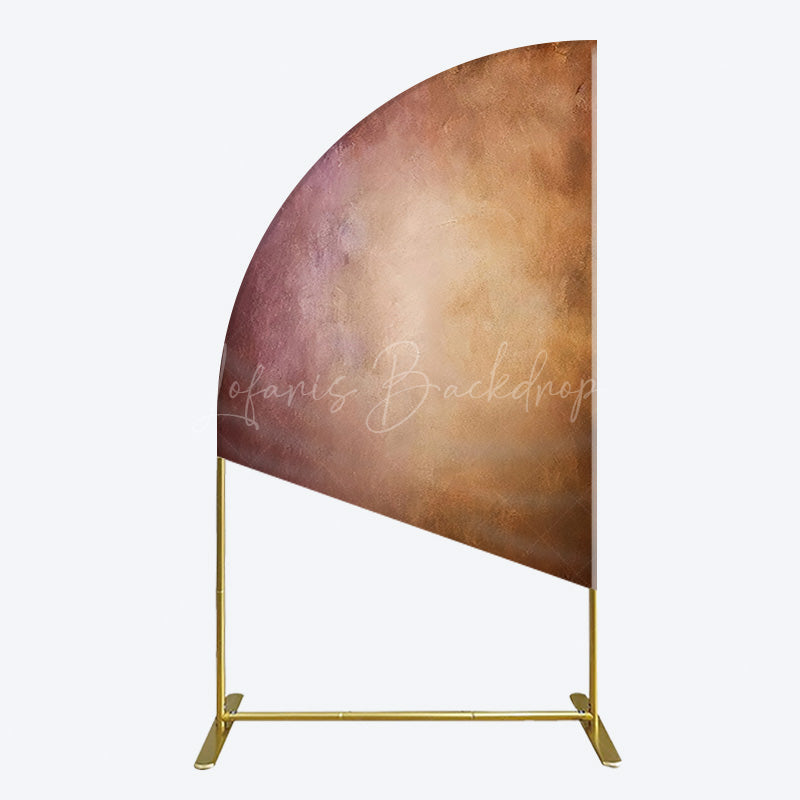 Lofaris Abstract Red Gold Mixed Pattern Birthday Half Moon Arch Backdrop