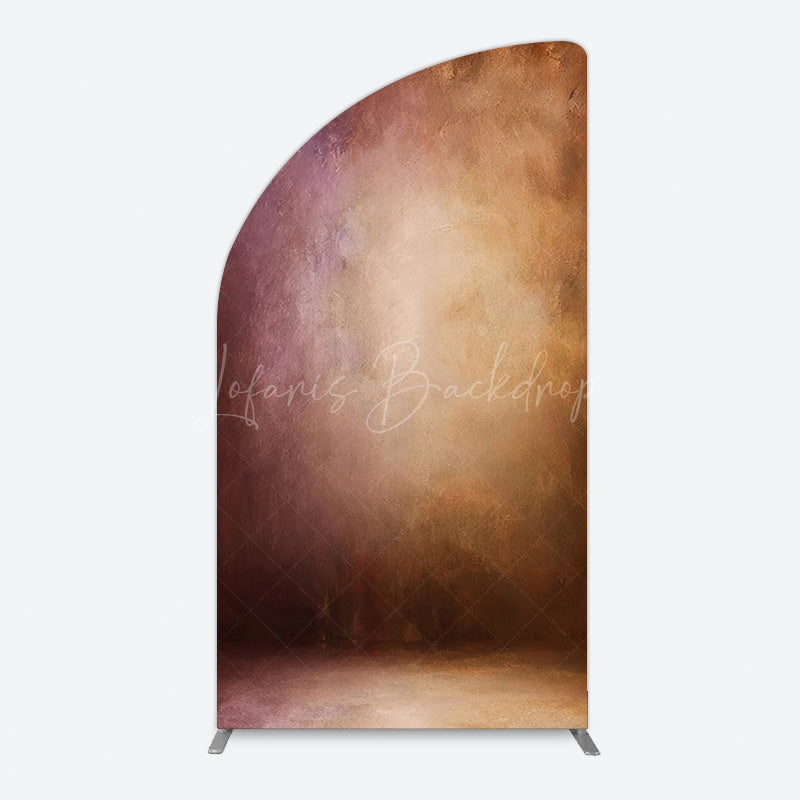 Lofaris Abstract Red Gold Mixed Pattern Birthday Half Moon Arch Backdrop