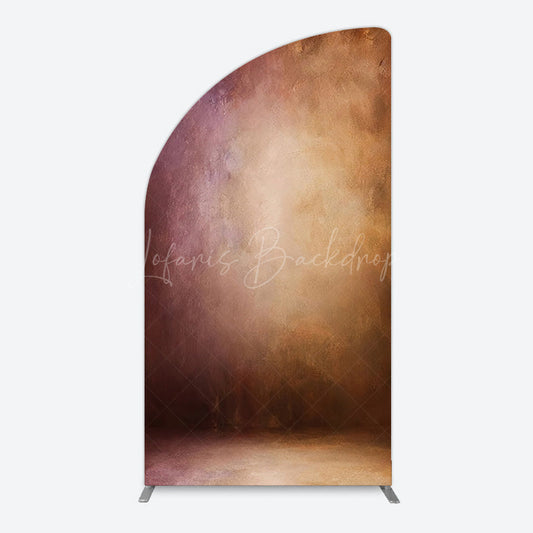 Lofaris Abstract Red Gold Mixed Pattern Birthday Half Moon Arch Backdrop