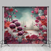 Lofaris Abstract Red Pink Rose Bud Photography Backdrop