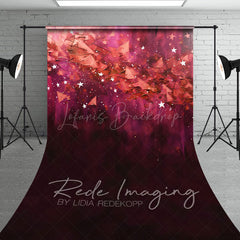 Lofaris Abstract Red Stars Fine Art Sweep Photo Backdrop