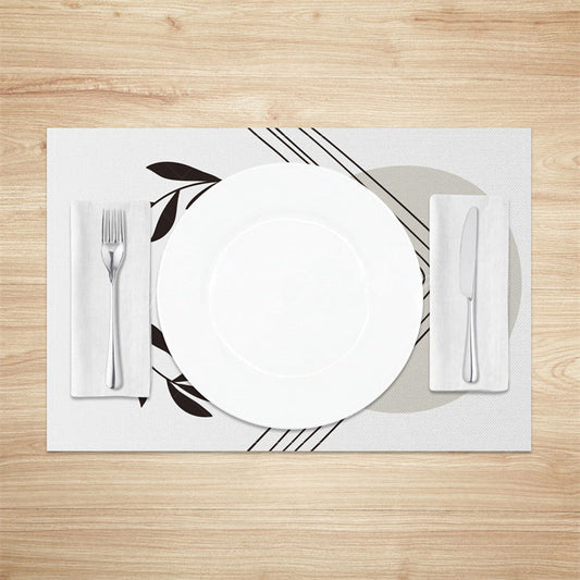 Lofaris Abstract Simple Leaves Moon Stars Set Of 4 Placemats