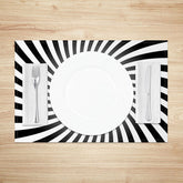 Lofaris Abstract Spiral Sun Rays Pattern Set of 4 Placemats for Mid-Century Modern and Boho Kitchen Dining