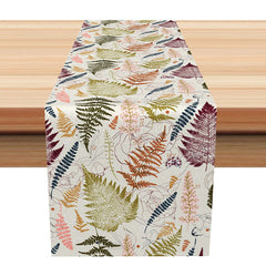 Lofaris Abstract Spring Table Runner with Messy Line Art Leaves for Modern and Minimalist Kitchen Dining Decor