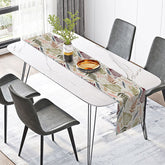 Lofaris Abstract Spring Table Runner with Messy Line Art Leaves for Modern and Minimalist Kitchen Dining Decor