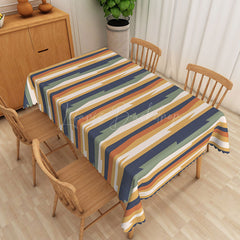 Lofaris Abstract Stripes Modern Rectangle Tablecloth