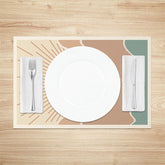 Lofaris Abstract Sun Mountain Landscape Set Of 4 Placemats