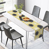Lofaris Abstract Sunflower Modern Dining Table Runner Yellow Floral with a Minimalist Vibe Summer Farmhouse Kitchen