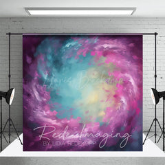 Lofaris Abstract Swirl Purple Blue Yellow Painterly Backdrop