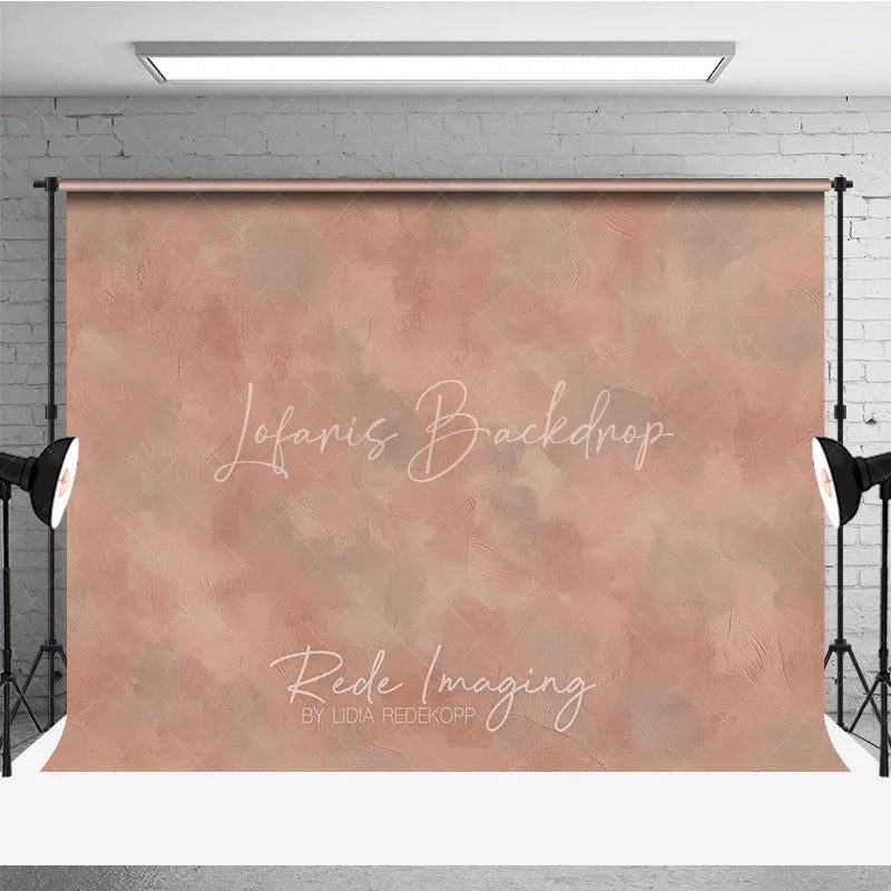 Lofaris Abstract Textured Dusty Rose Photography Backdrop Muted Terracotta and Gray Painterly Design for Professional Studio