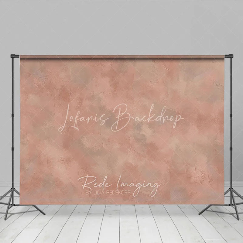 Lofaris Abstract Textured Dusty Rose Photography Backdrop Muted Terracotta and Gray Painterly Design for Professional Studio
