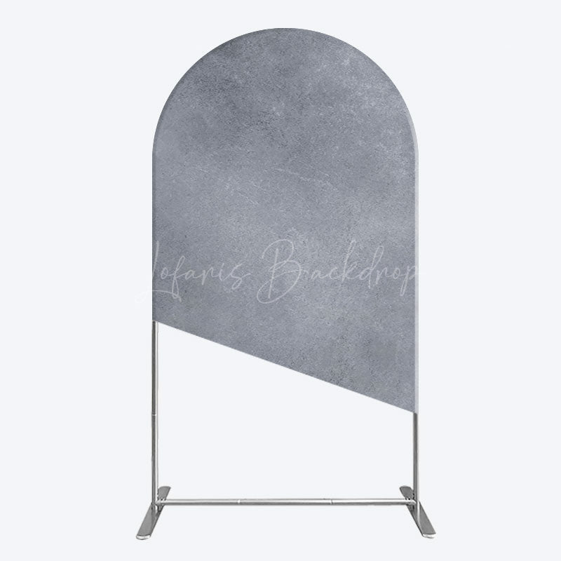 Lofaris Abstract Textured Gray Cement Wall Arch Backdrop