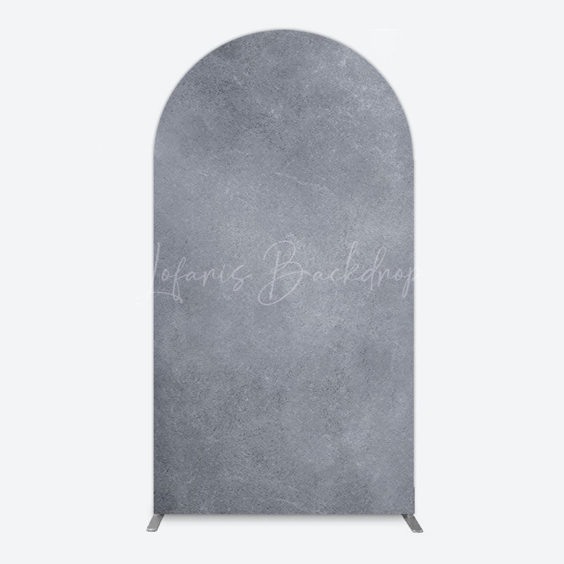 Lofaris Abstract Textured Gray Cement Wall Arch Backdrop