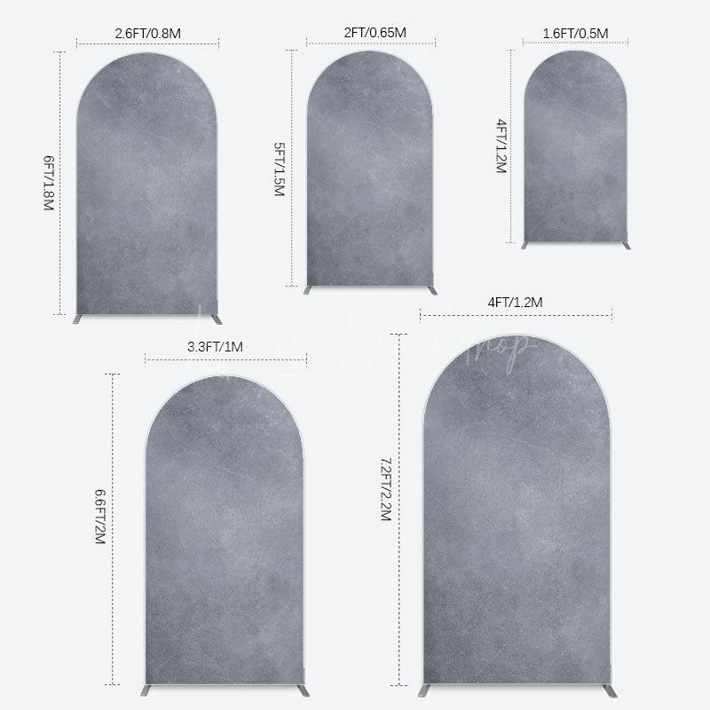 Lofaris Abstract Textured Gray Cement Wall Arch Backdrop