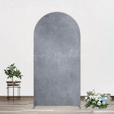 Lofaris Abstract Textured Gray Cement Wall Arch Backdrop