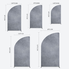 Lofaris Abstract Textured Gray Cement Wall Half Moon Arch Backdrop
