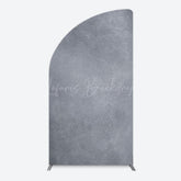 Lofaris Abstract Textured Gray Cement Wall Half Moon Arch Backdrop