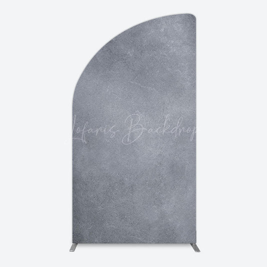 Lofaris Abstract Textured Gray Cement Wall Half Moon Arch Backdrop