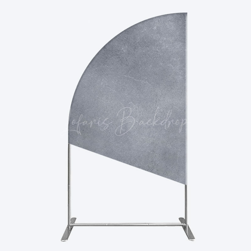 Lofaris Abstract Textured Gray Cement Wall Half Moon Arch Backdrop