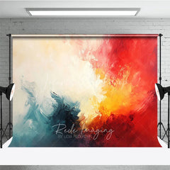 Lofaris Abstract Textured Painterly Photography Backdrop Vibrant Red Yellow Blue White Colors for Artistic Portraits