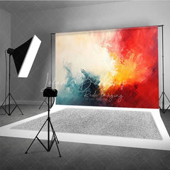 Lofaris Abstract Textured Painterly Photography Backdrop Vibrant Red Yellow Blue White Colors for Artistic Portraits