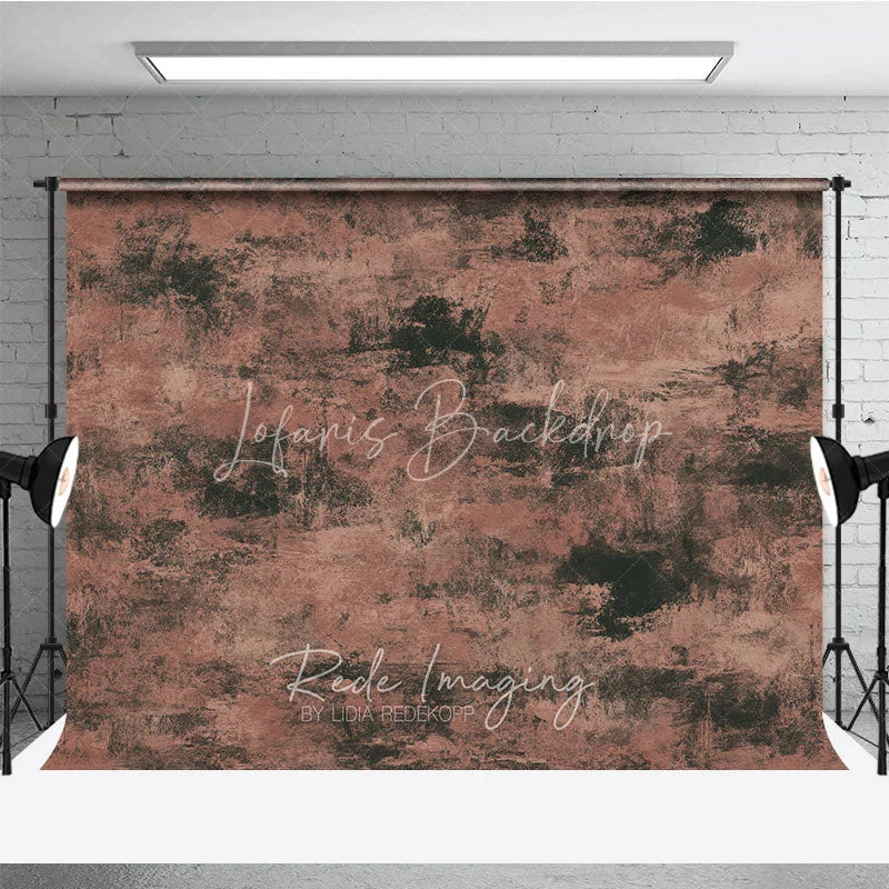 Lofaris Abstract Textured Photography Backdrop Distressed Reddish Brown and Dark Grey Tones Vintage Fine Art Style