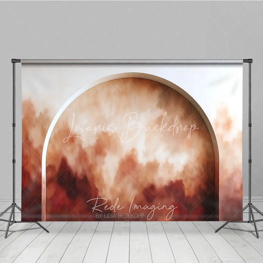 Lofaris Abstract Textured Photography Backdrop with Warm Earthy Tones and Elegant Arch Design Ideal for Portrait Studio