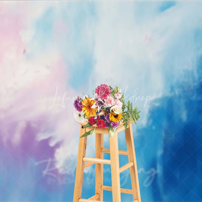 Lofaris Abstract Textured Pink Purple and Blue Photography Backdrop Artistic Pastel Brushstroke Design for Studio