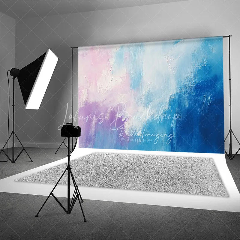 Lofaris Abstract Textured Pink Purple and Blue Photography Backdrop Artistic Pastel Brushstroke Design for Studio
