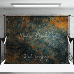 Lofaris Abstract Textured Stone Photography Backdrop with Dark Teal and Rusty Orange Hues Rustic Fine Art Studio Prop