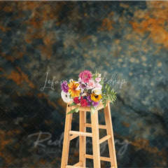 Lofaris Abstract Textured Stone Photography Backdrop with Dark Teal and Rusty Orange Hues Rustic Fine Art Studio Prop