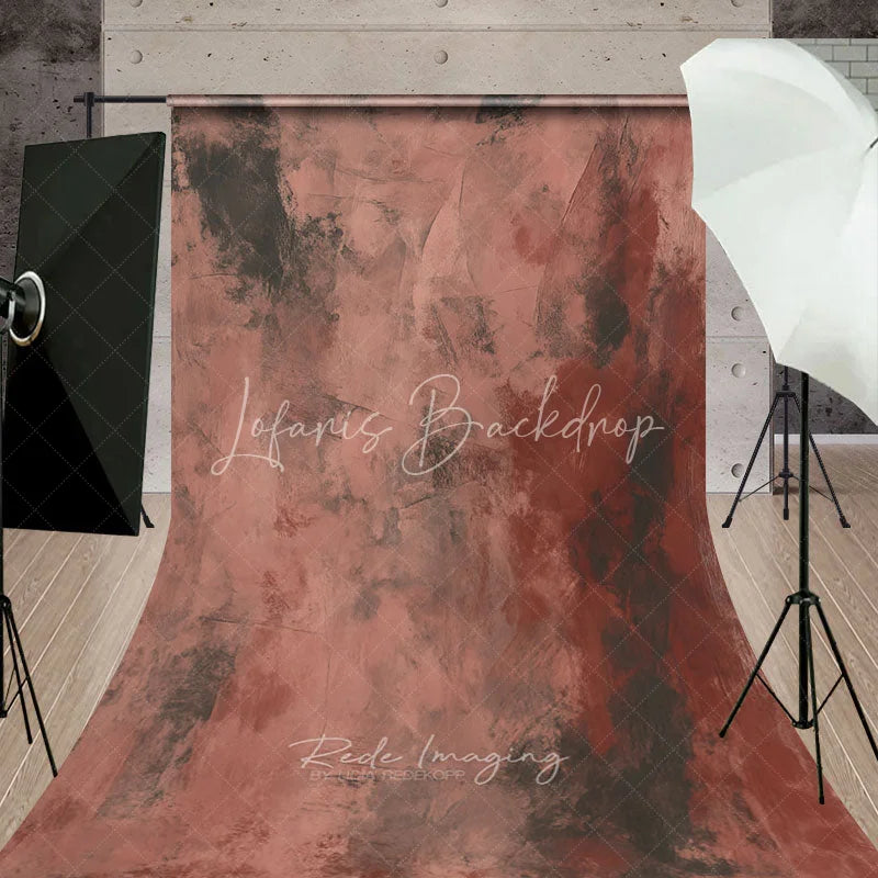 Lofaris Abstract Textured Terracotta and Rust Sweep Backdrop Painterly Distressed Fine Art Studio Prop