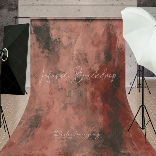 Lofaris Abstract Textured Terracotta and Rust Sweep Backdrop Painterly Distressed Fine Art Studio Prop