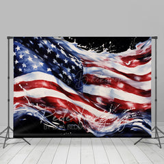 Lofaris Abstract Usa Flag Independence Day Room Set Backdrop
