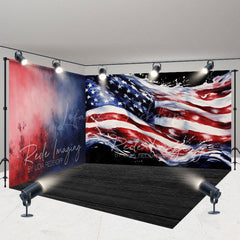 Lofaris Abstract Usa Flag Independence Day Room Set Backdrop