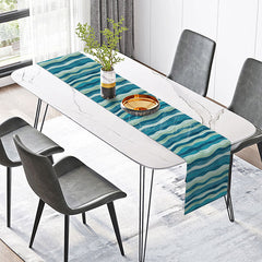 Lofaris Abstract Water Ripple Table Runner for Modern and Coastal Inspired Kitchen Dining Room Decor