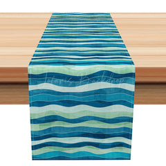 Lofaris Abstract Water Ripple Table Runner for Modern and Coastal Inspired Kitchen Dining Room Decor