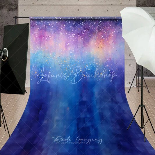 Lofaris Abstract Watercolor Cosmic Blue Purple Pink Splatter Sweep Backdrop Dreamy Photography Studio Background
