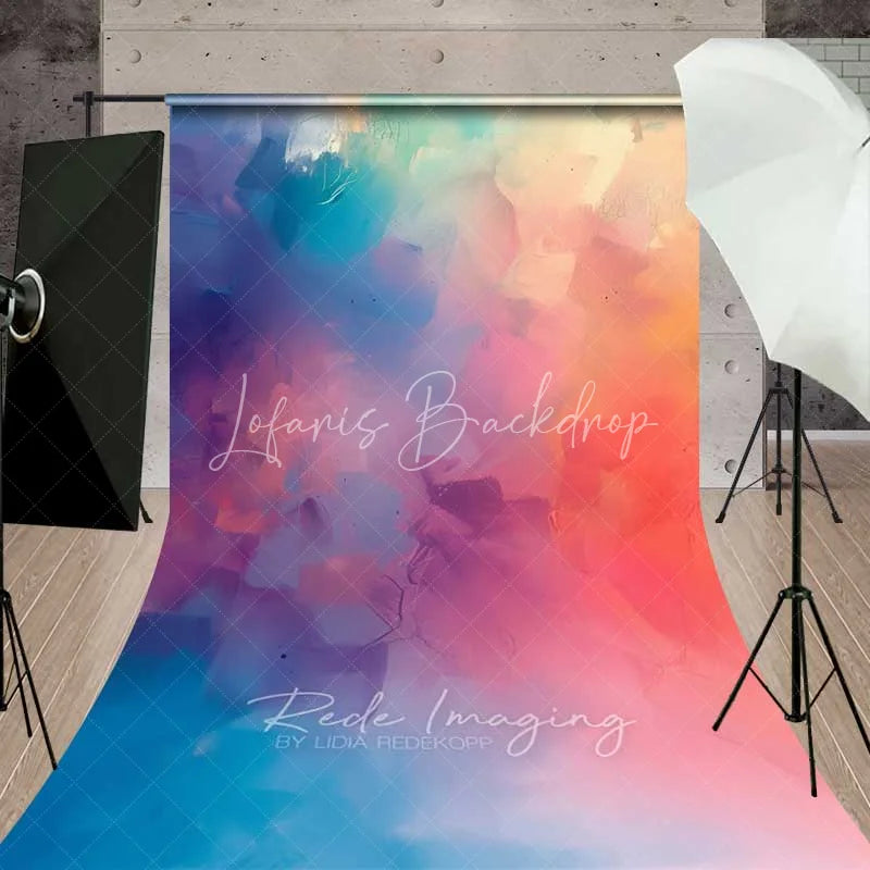 Lofaris Abstract Watercolor Gradient Sweep Photo Backdrop Soft Pastel Color Blur Background Art Studio Texture Floor Prop