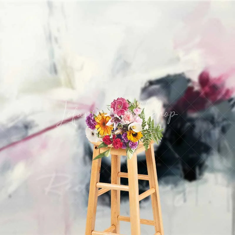 Lofaris Abstract White Grey and Pink Oil Painting Texture Backdrop Artistic Grunge Portrait Photography Background