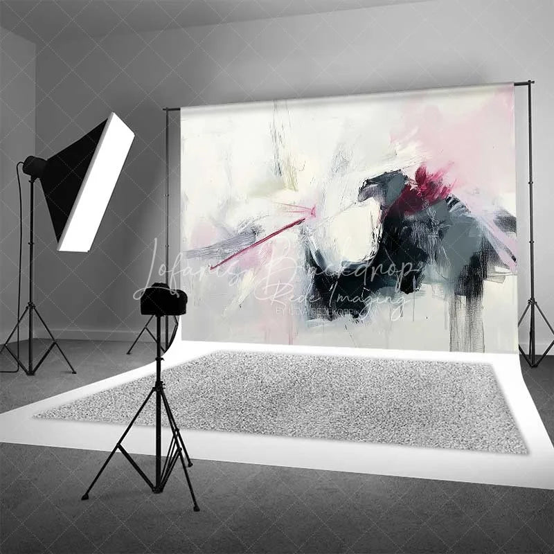 Lofaris Abstract White Grey and Pink Oil Painting Texture Backdrop Artistic Grunge Portrait Photography Background