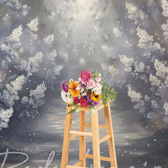 Lofaris Abstract White Misty Blossoms Photography Backdrop