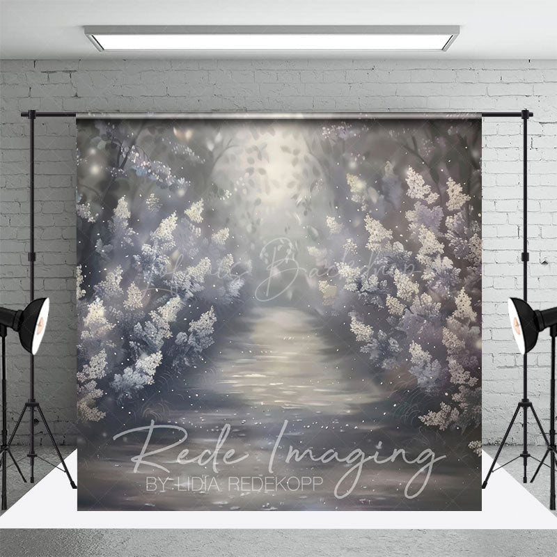 Lofaris Abstract White Misty Blossoms Photography Backdrop