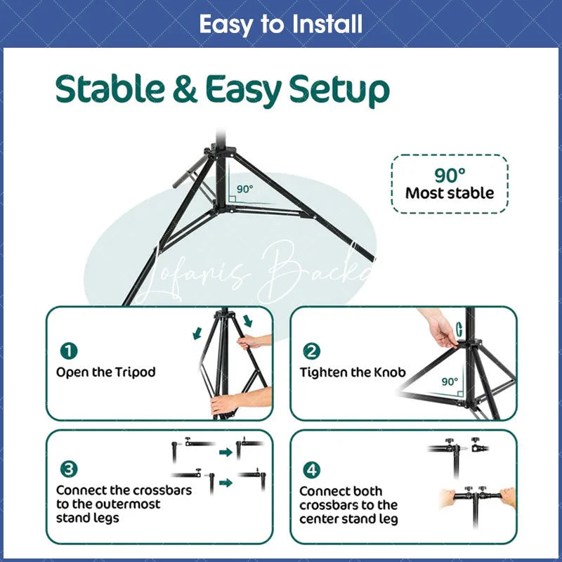 Lofaris Adjustable 20x10ft Backdrop Stand Kit Pipe Frame for Room Set Stable Studio and Event