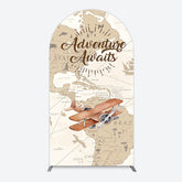 Lofaris Adventure Awaits Hot Air Balloon Map Arch Backdrop