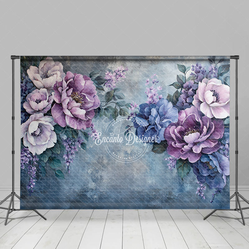 Lofaris Aesthetic Elegant Painting Purple Floral Backdrop
