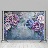 Lofaris Aesthetic Elegant Painting Purple Floral Backdrop