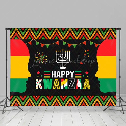 Lofaris African Tribe Cultural Pattern Happy Kwanzaa Backdrop