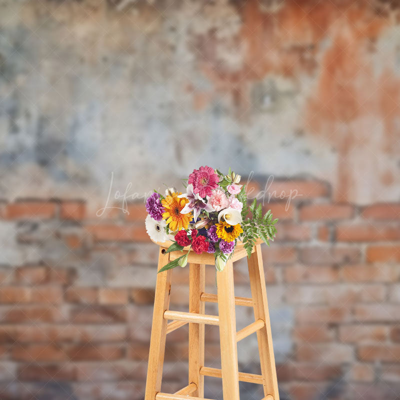 Lofaris Aged Brick Wall Peeling And Paint Texture Backdrop
